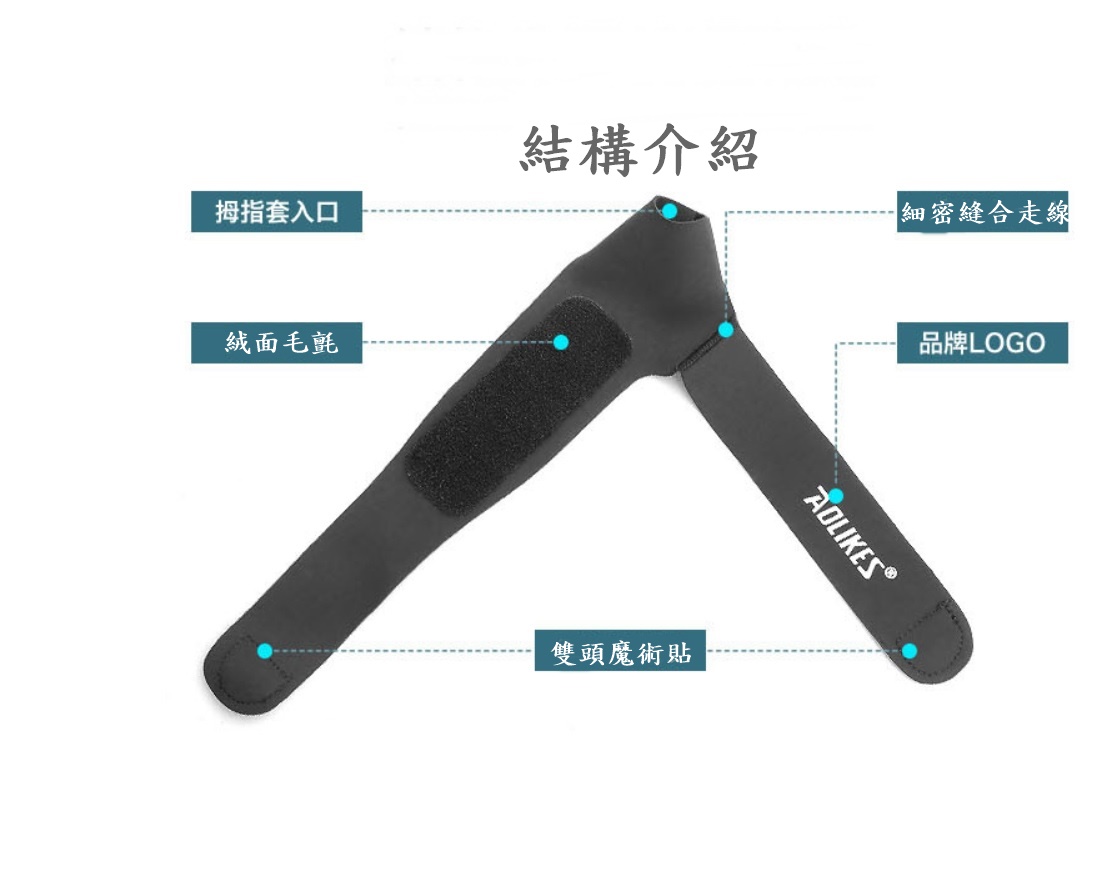 AOLIKES 彈力型雙向加壓健身大拇指護腕 運動護腕 舉重護腕 拇指護腕 防扭傷 拇指:圖片 6