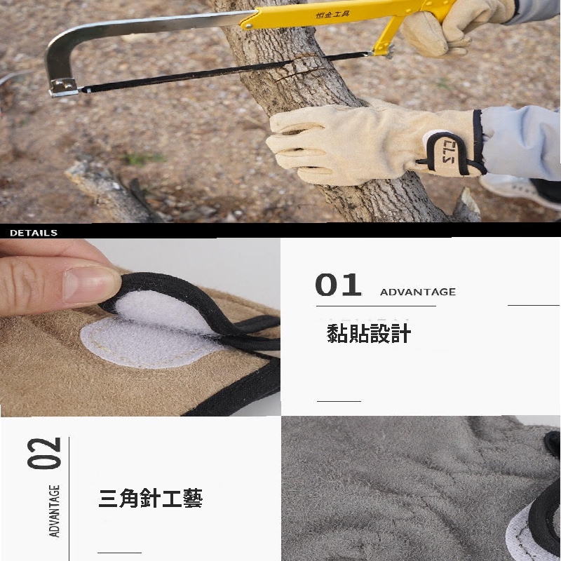 CLS牛皮隔熱手套 防火防燙手套 耐高溫隔熱牛皮手套 露營手套 加厚耐高溫 戶外 燒烤:圖片 6
